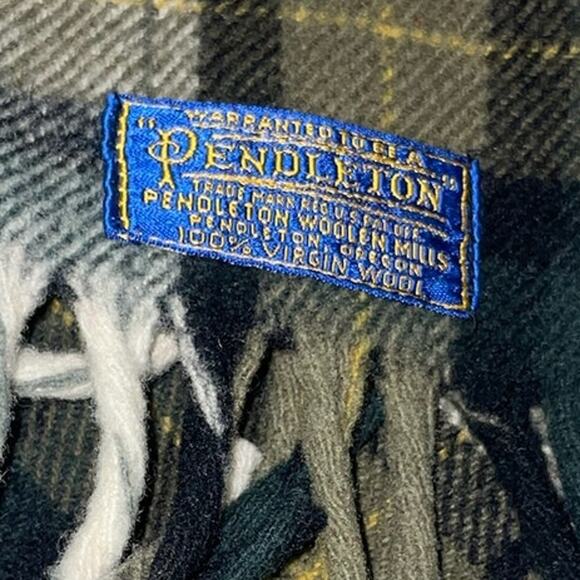 Vintage Pendleton Wool Throw Blanket 50"x60" + Fringe Tartan Plaid USA Made EUC - Picture 4 of 5